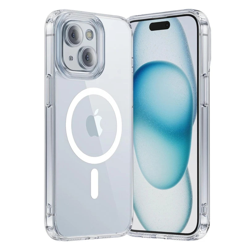 Magnetic Transparent Case for iPhone 11, 12, 13, 14, 15, and 16 Pro Max - Compatible with MagSafe and Wireless Charging